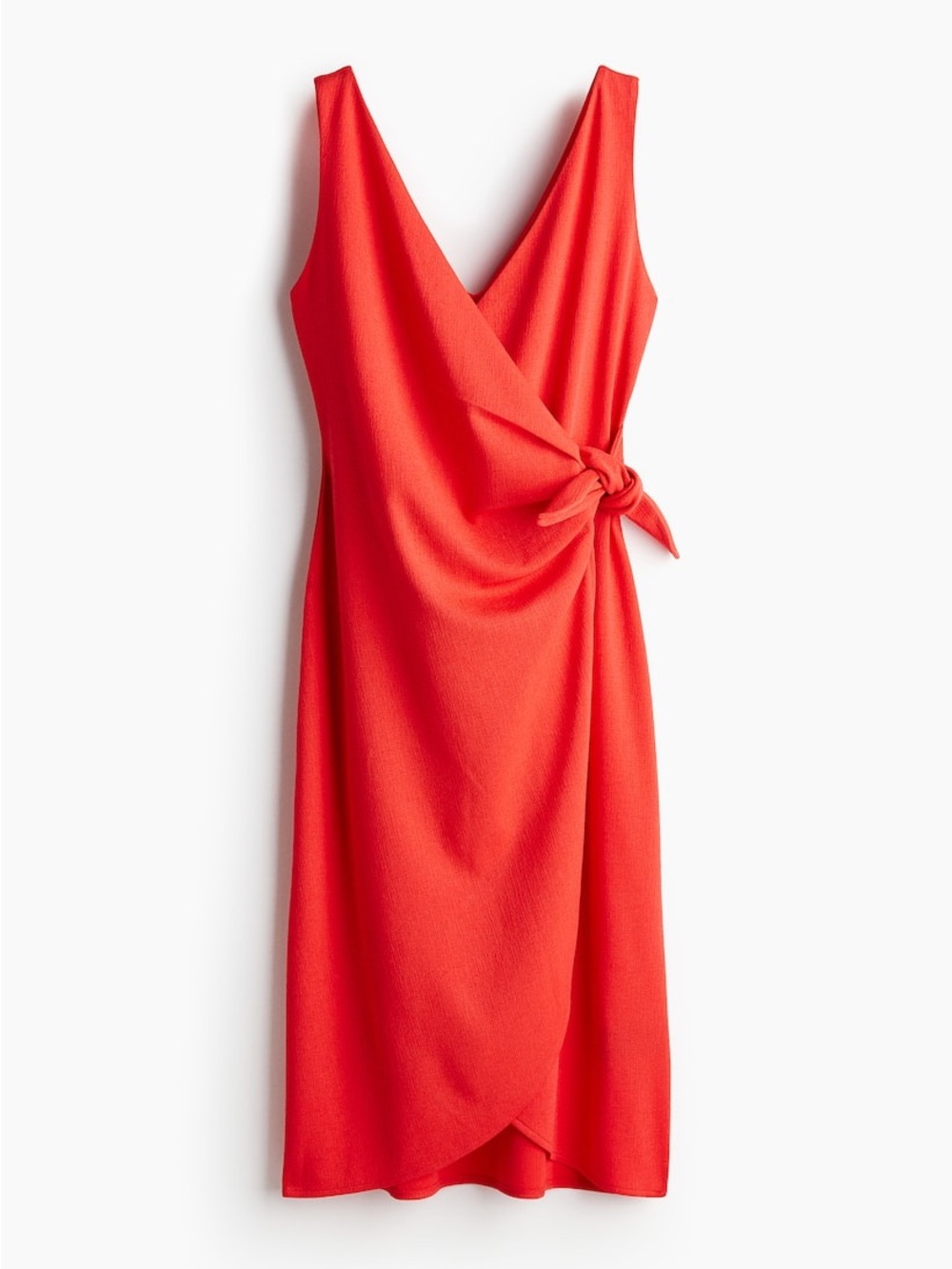 ❤️ ✨ H & M Sleeveless Red Wrap Dress with Side Tie Size Medium ✨❤️ NWT